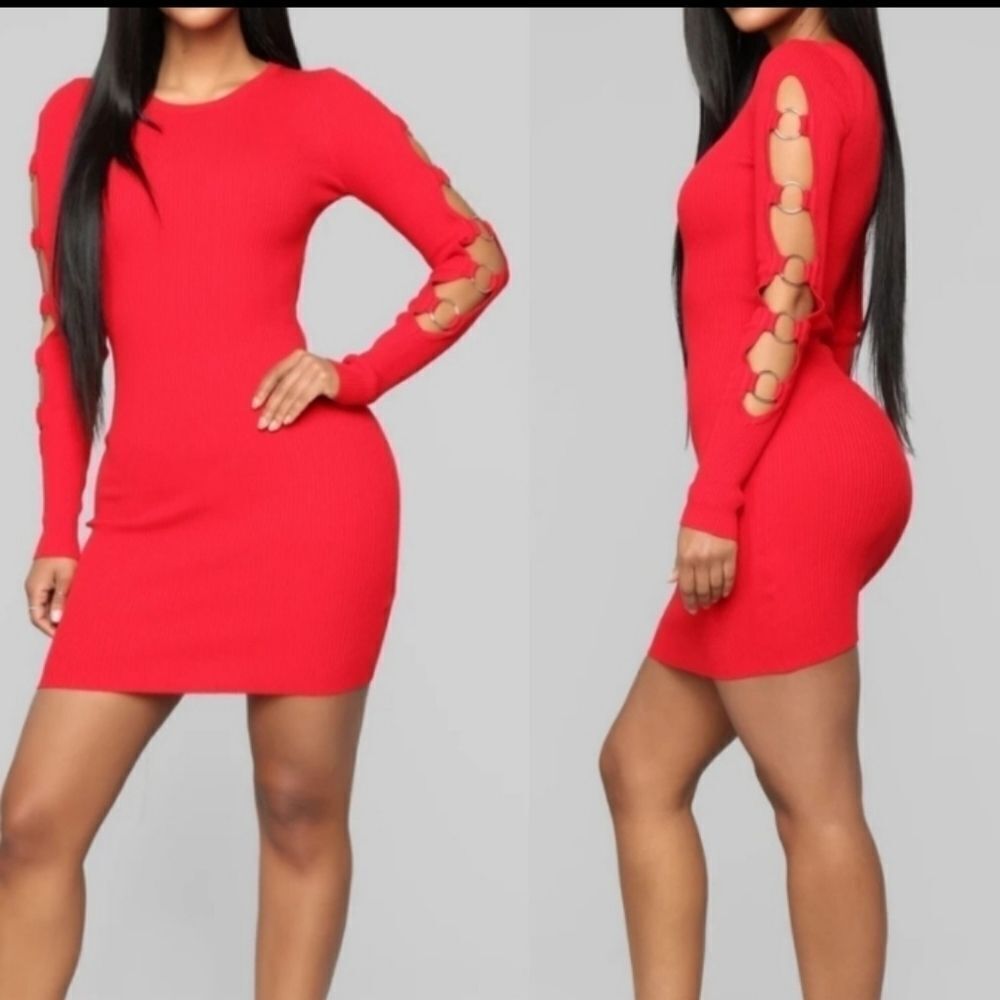 Ladies Red fashion nova dress sz small
